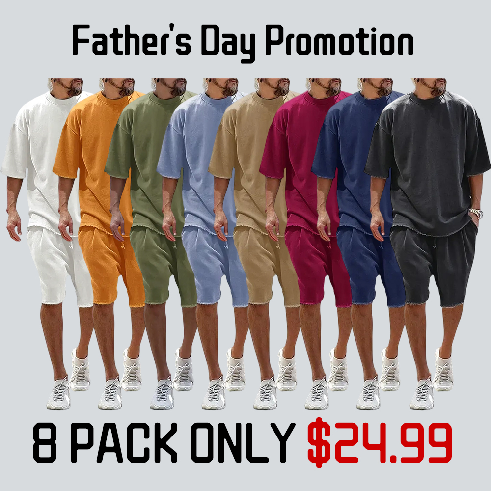 Men's Casual Loose Fit Solid Sports Sets