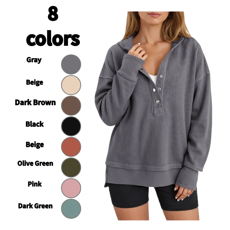 Womens Fashion V Neck Sweatshirt