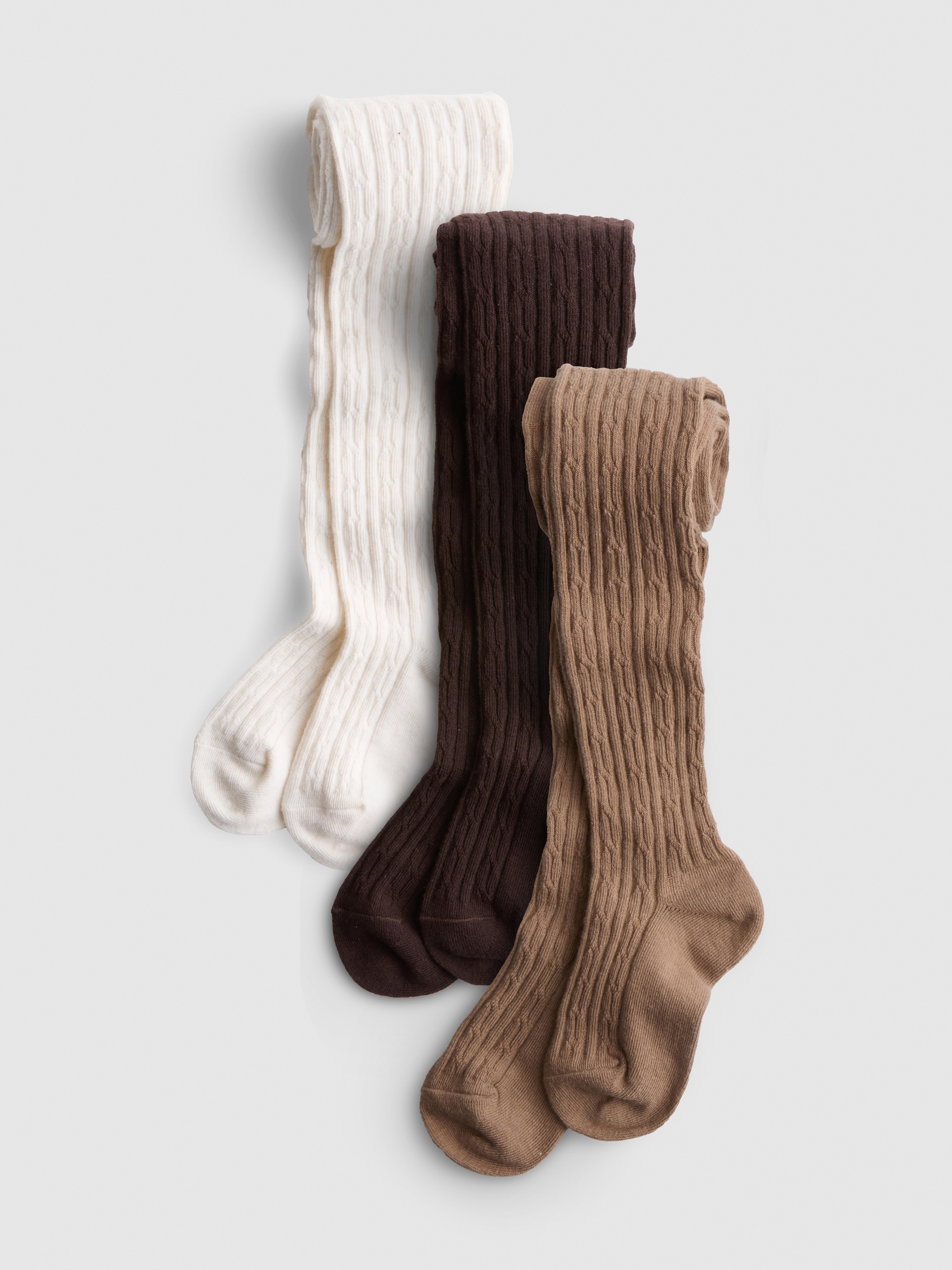 3-Pack Cable Knit Tights