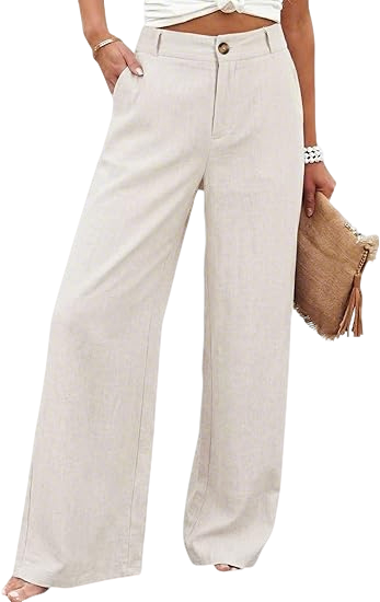 ⚡LAST 2 DAYS⚡- Women’s Casual High Waist Linen Wide Leg Trousers