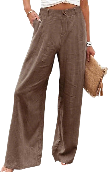 ⚡LAST 2 DAYS⚡- Women’s Casual High Waist Linen Wide Leg Trousers