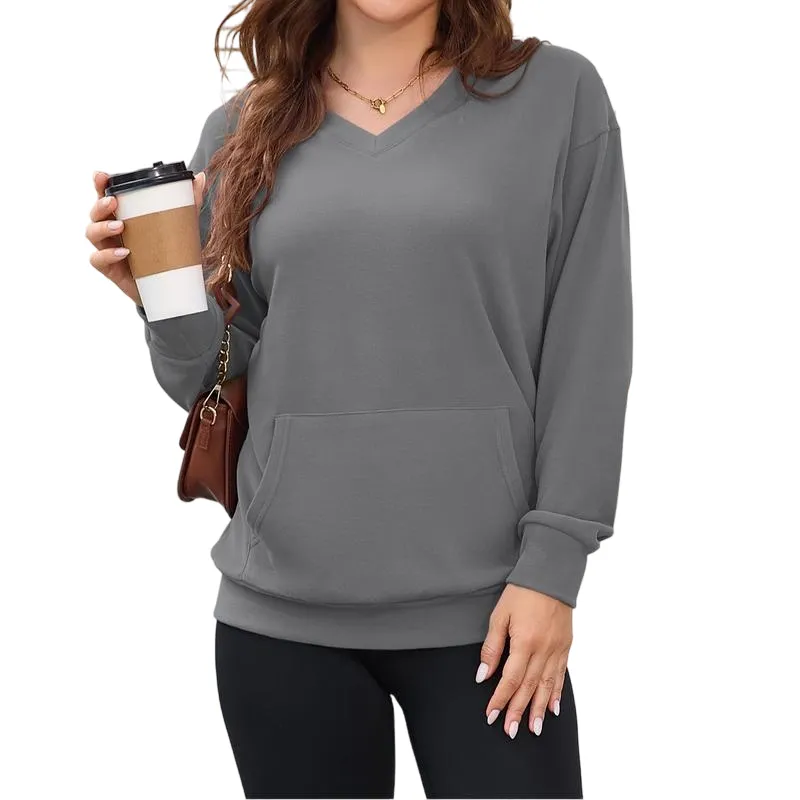 Women's Hoodless V-neck Sweatshirt