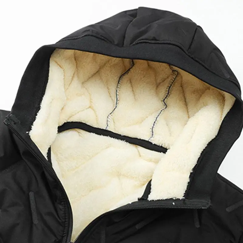 Men's Fleece Cotton Jacket Hooded Coat With Pants