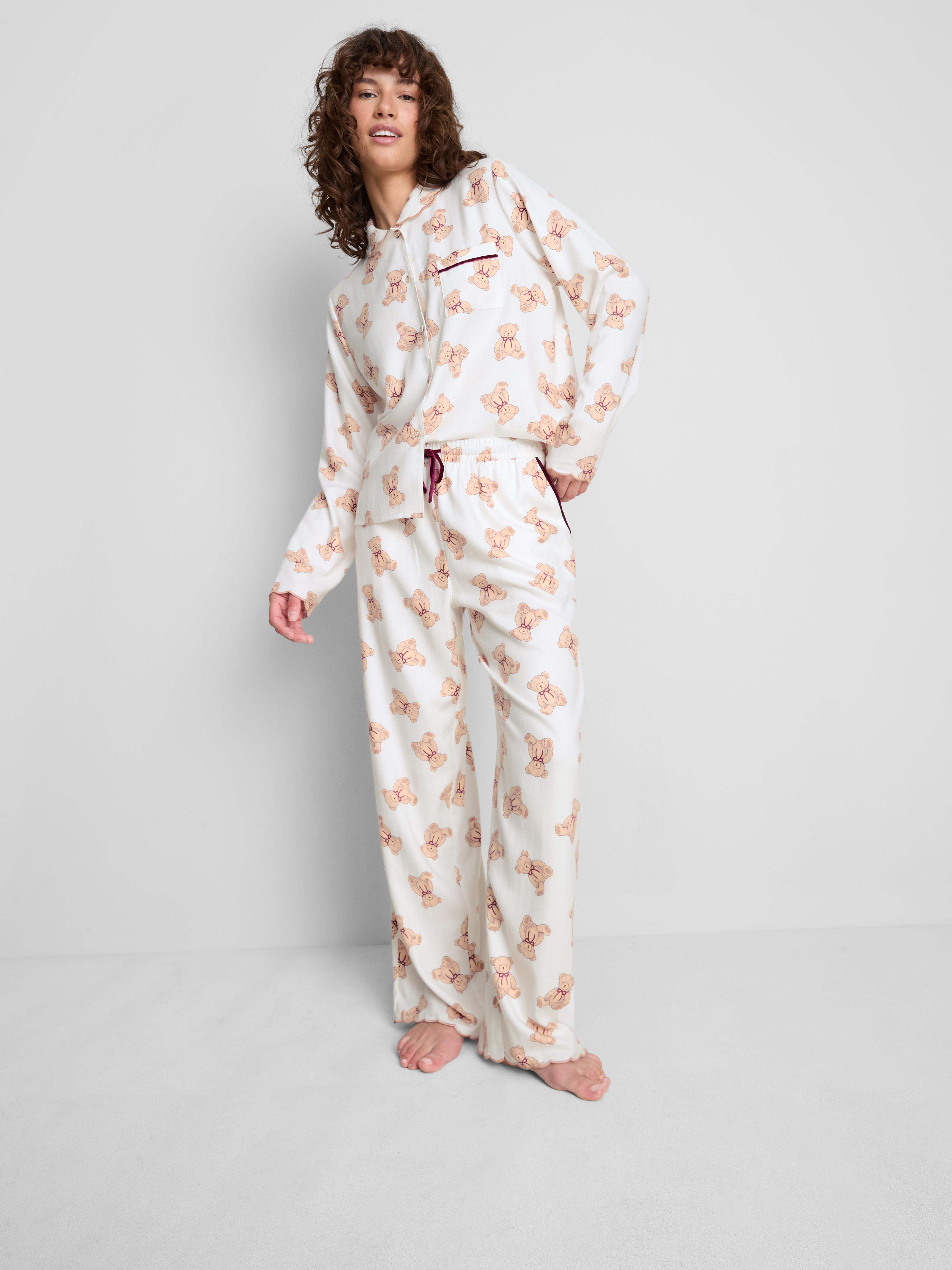 Love To Lounge Bear Print Pajama Bottoms
