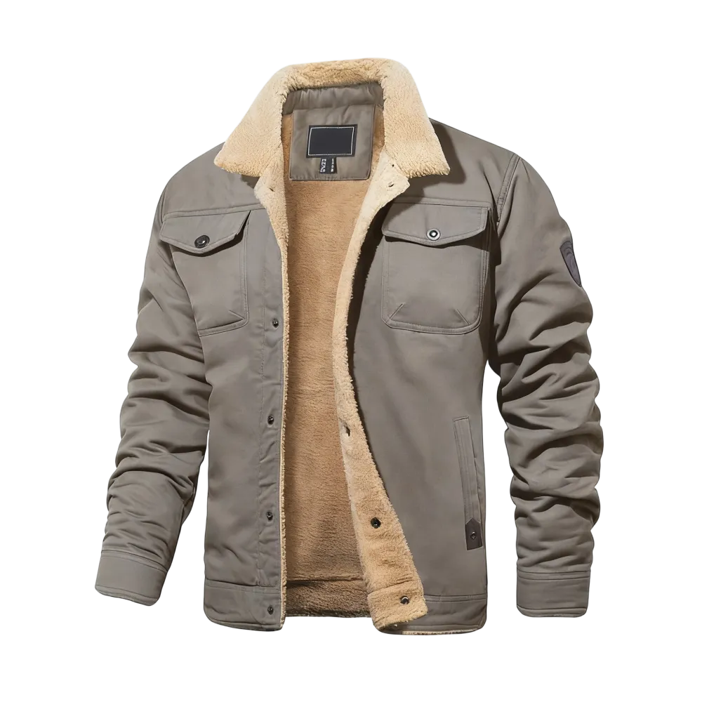 Men's Sherpa Lined Trucker Jacket – Warm, Casual Cotton Fleece