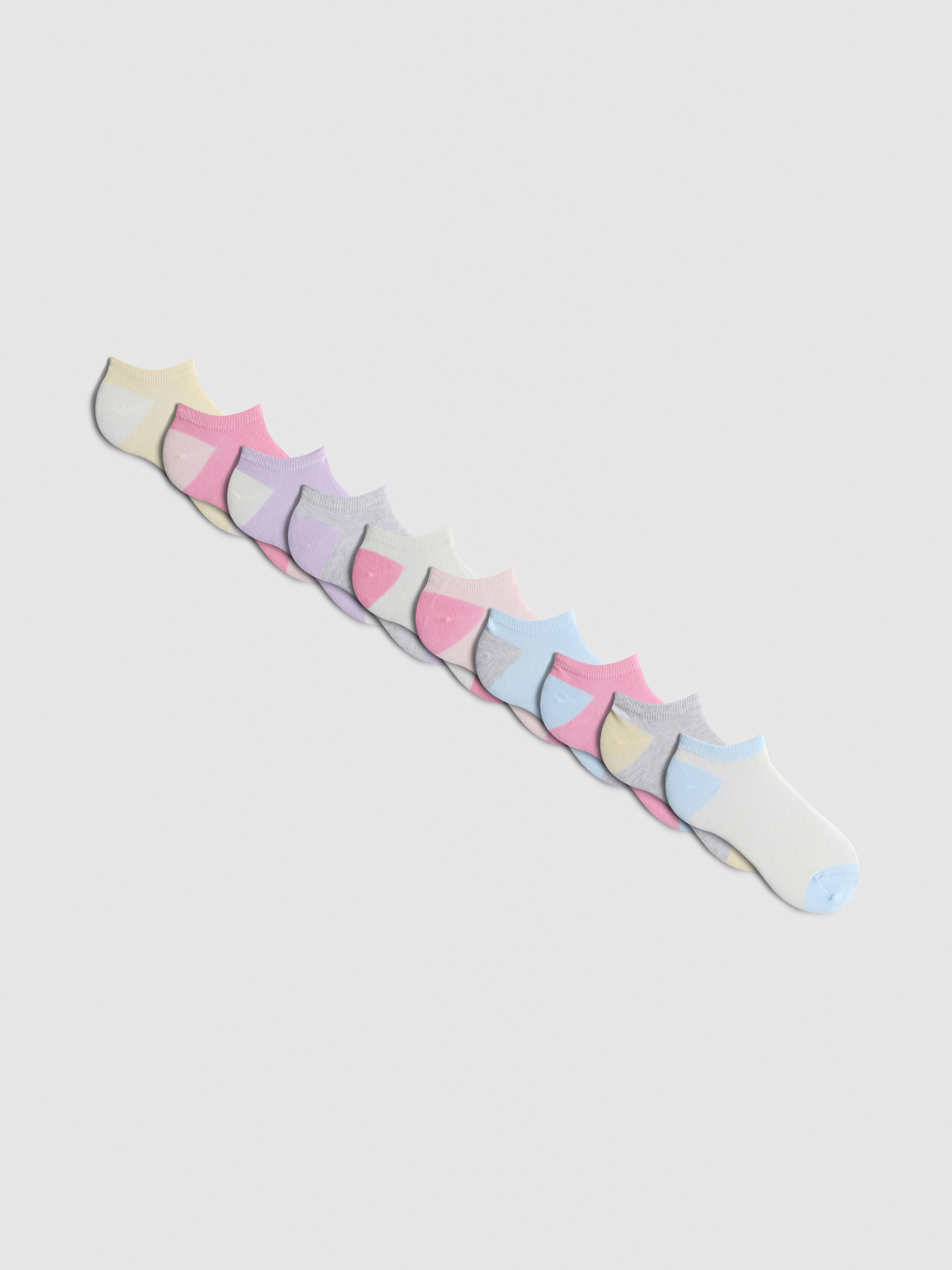 10pk Flat Seam Sneaker Socks