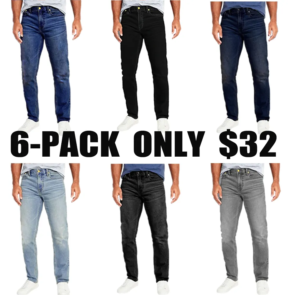 Men's 6-Pack Flex Stretch Slim Straight Jeans