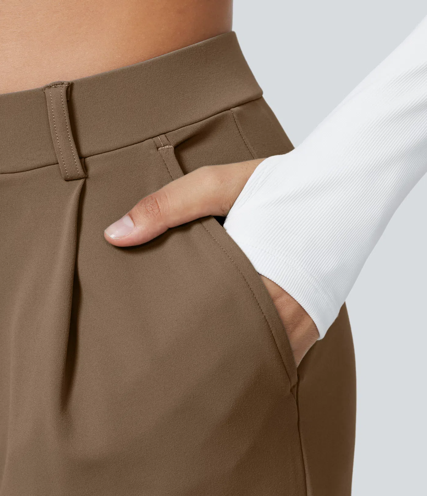 ⏰Big Spring Sale!High Waisted Side Pocket Straight Leg Work Pants