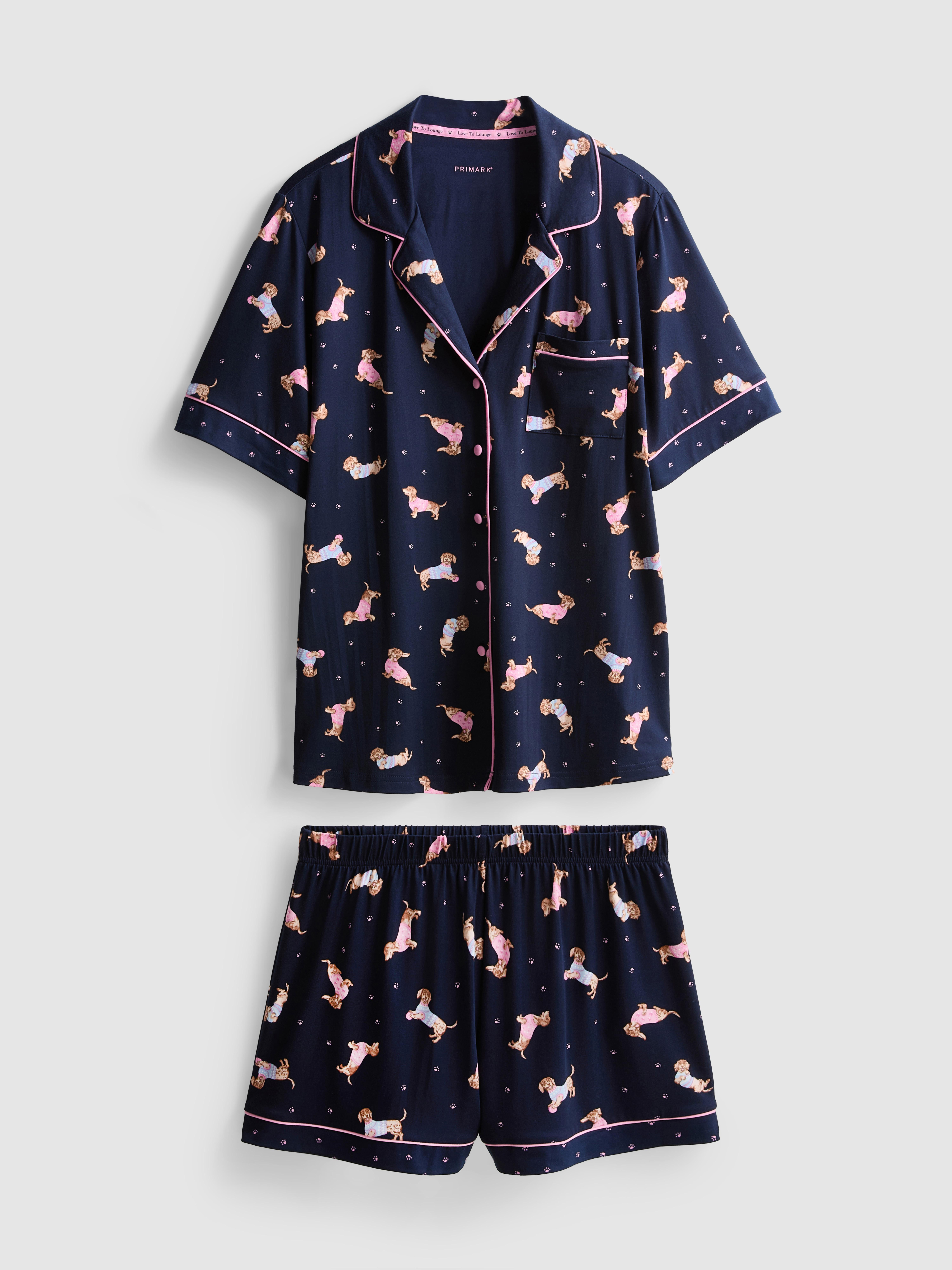 Love To Lounge Dog Printed Boyfriend Shorty Pajamas