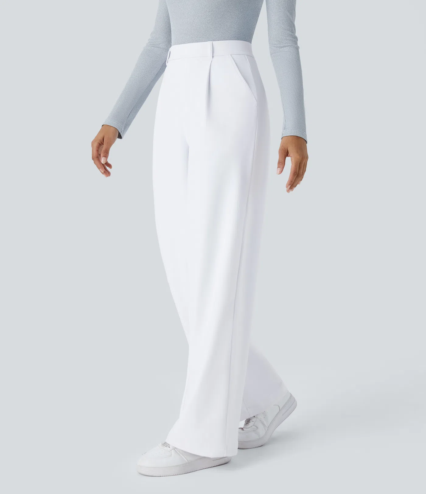 ⏰Big Spring Sale!High Waisted Side Pocket Straight Leg Work Pants