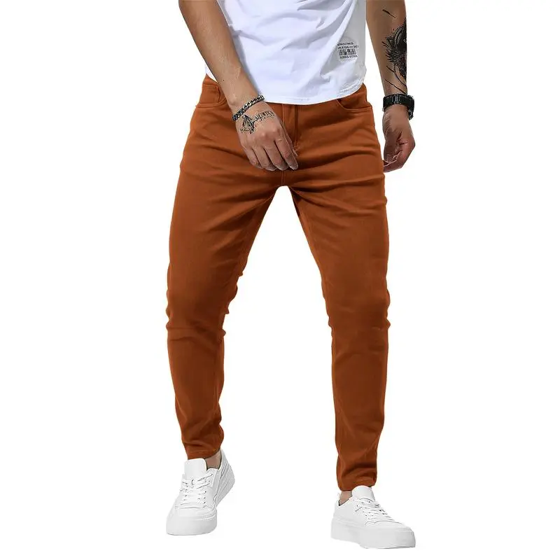 Men's Casual Slim Fit Pants Skinny Stretch Dress Slacks
