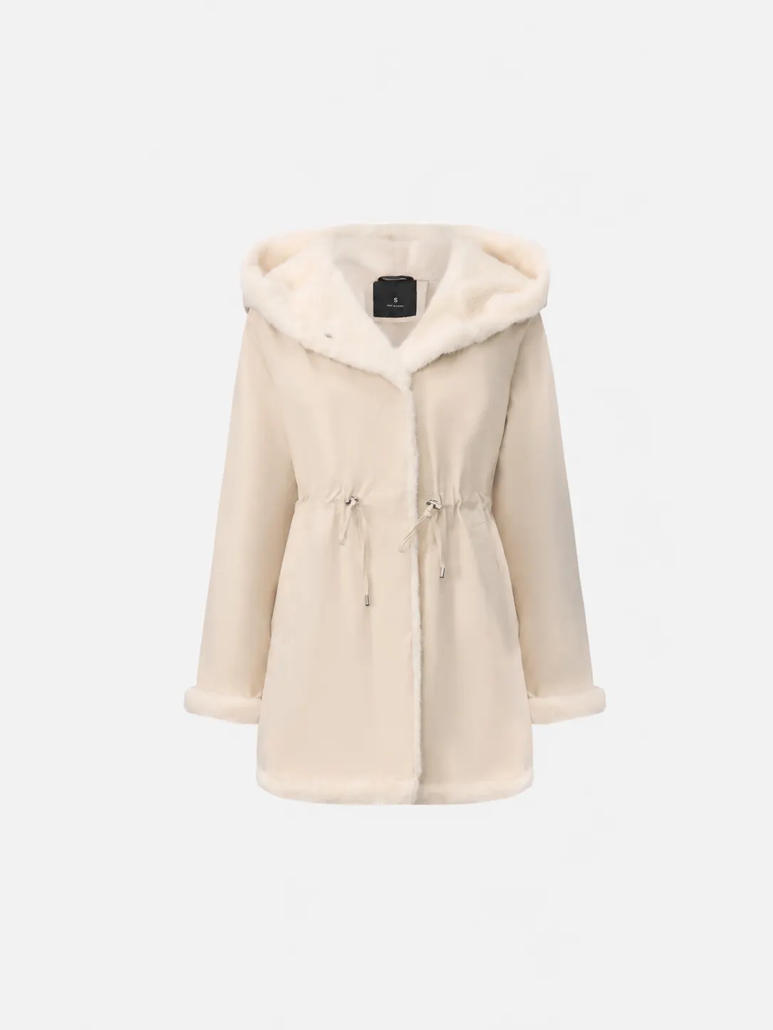 Faux Fur Lined Mid Length Rain Coat
