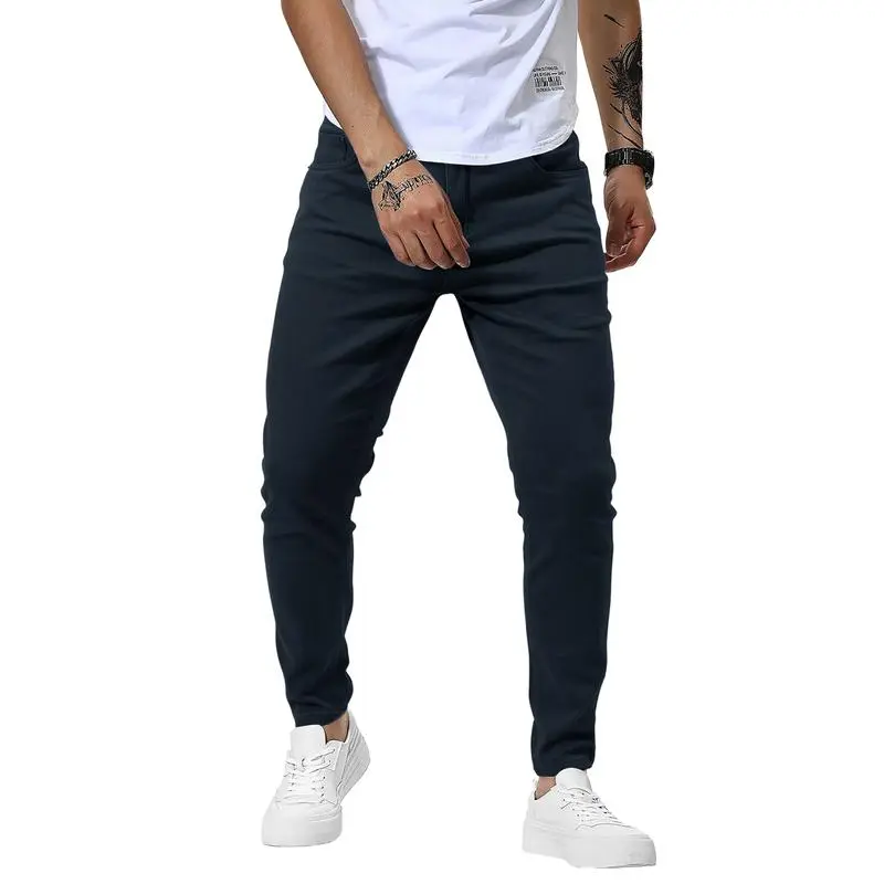 Men's Casual Slim Fit Pants Skinny Stretch Dress Slacks
