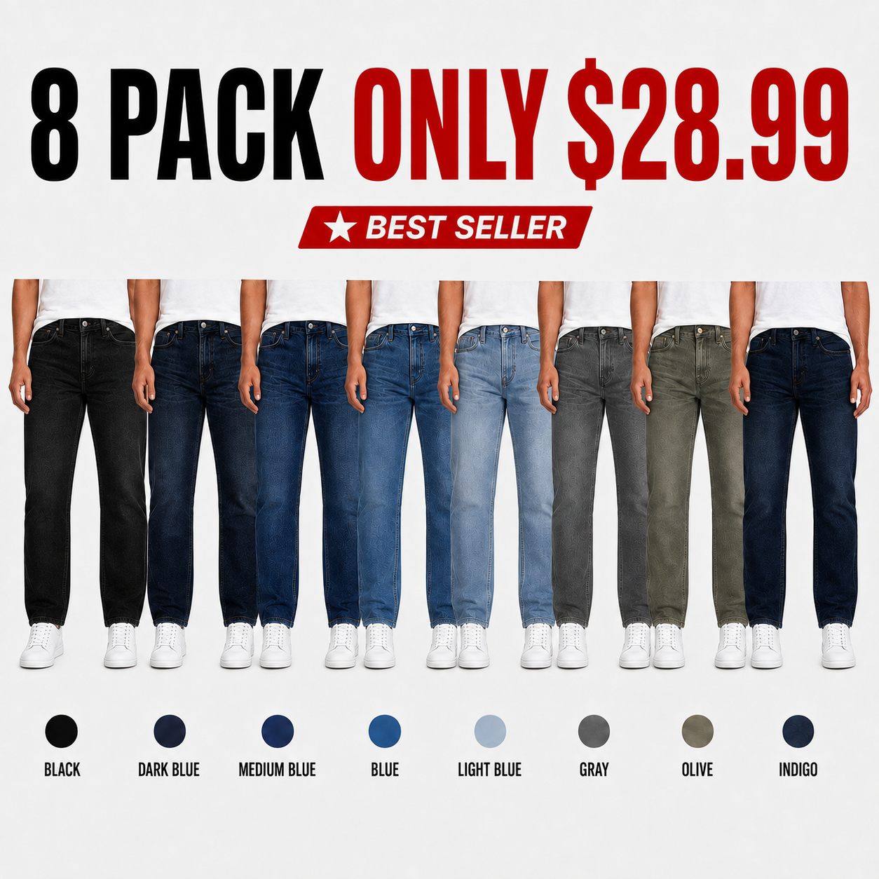 🔥Men's 3-Pack Rebar M4 Relaxed DuraStretch Basic Jeans