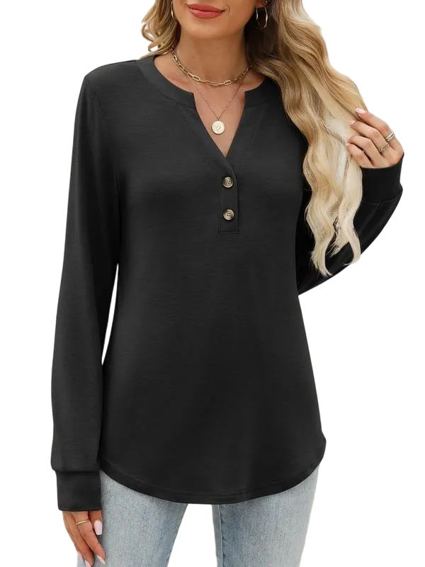 Women's 2025 Trendy Fall Henley Top