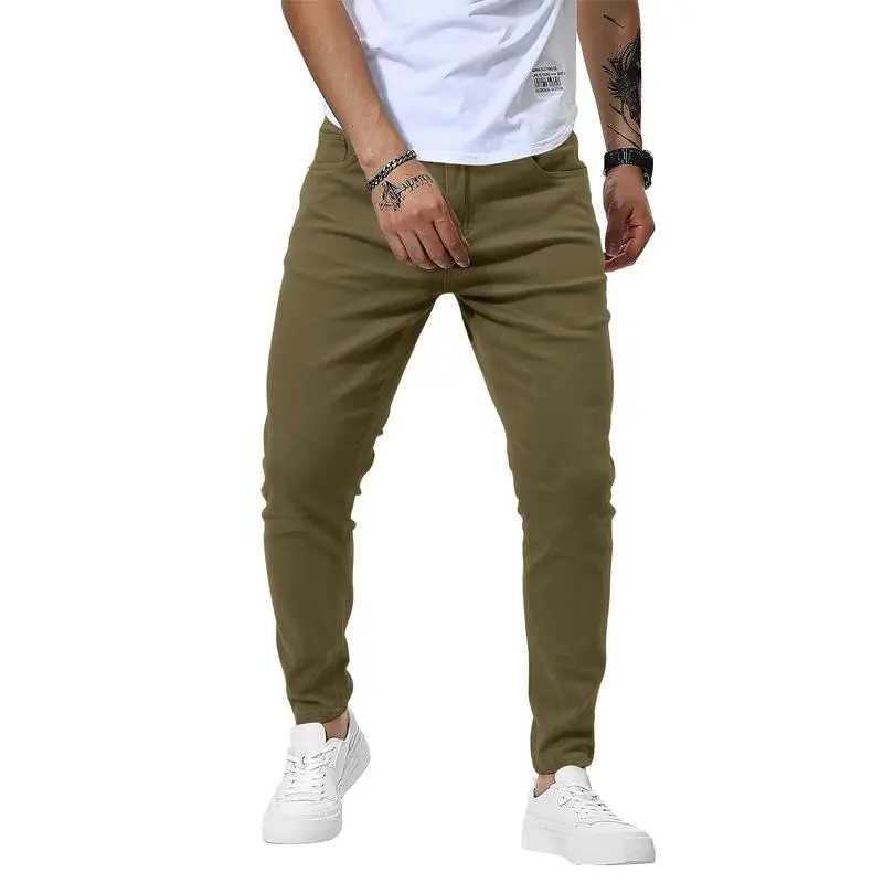 Men's Casual Slim Fit Pants Skinny Stretch Dress Slacks