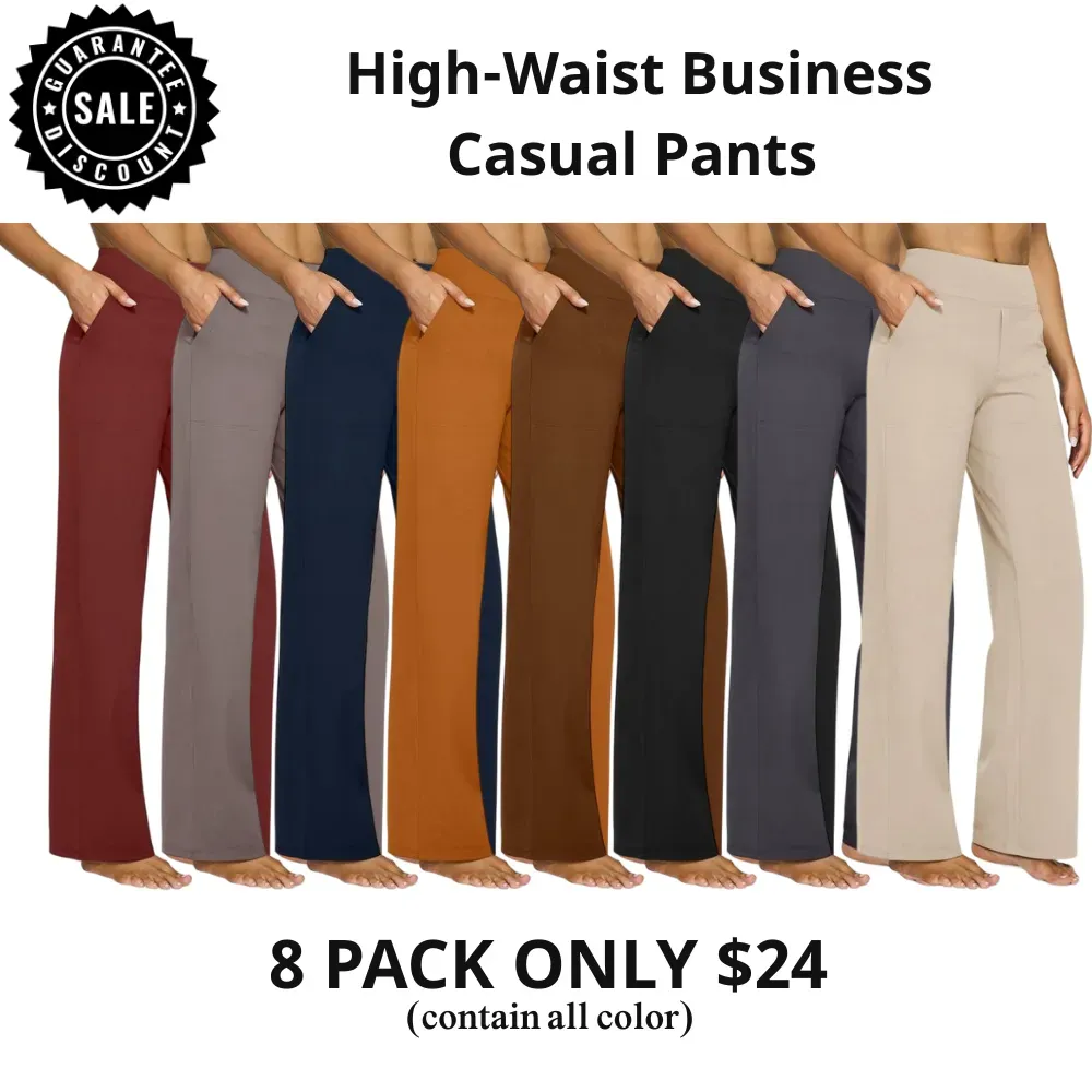 💘 Valentine’s Day Sale 💘Women’s High-Waist Wide Leg Pants – Business Casual Yoga Dress Pants with Pockets