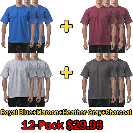 Men's Heavyweight Cotton Short Sleeve Crew Neck T-Shirt