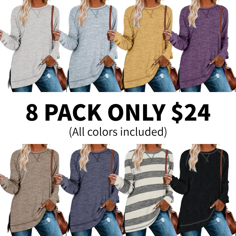 Women's belted top, long-sleeved shirt