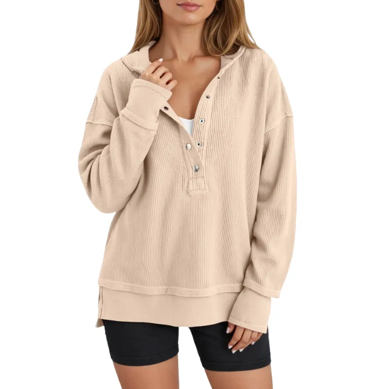 Womens Fashion V Neck Sweatshirt