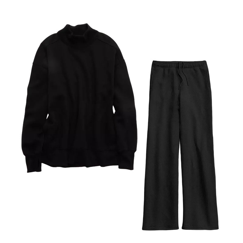 🔥 6-Color 6-Set - $26.9 Today 🔥Cloud Fleece Oversized Mockneck Sweatshirt+Barrel Sweatpant Matching Sets