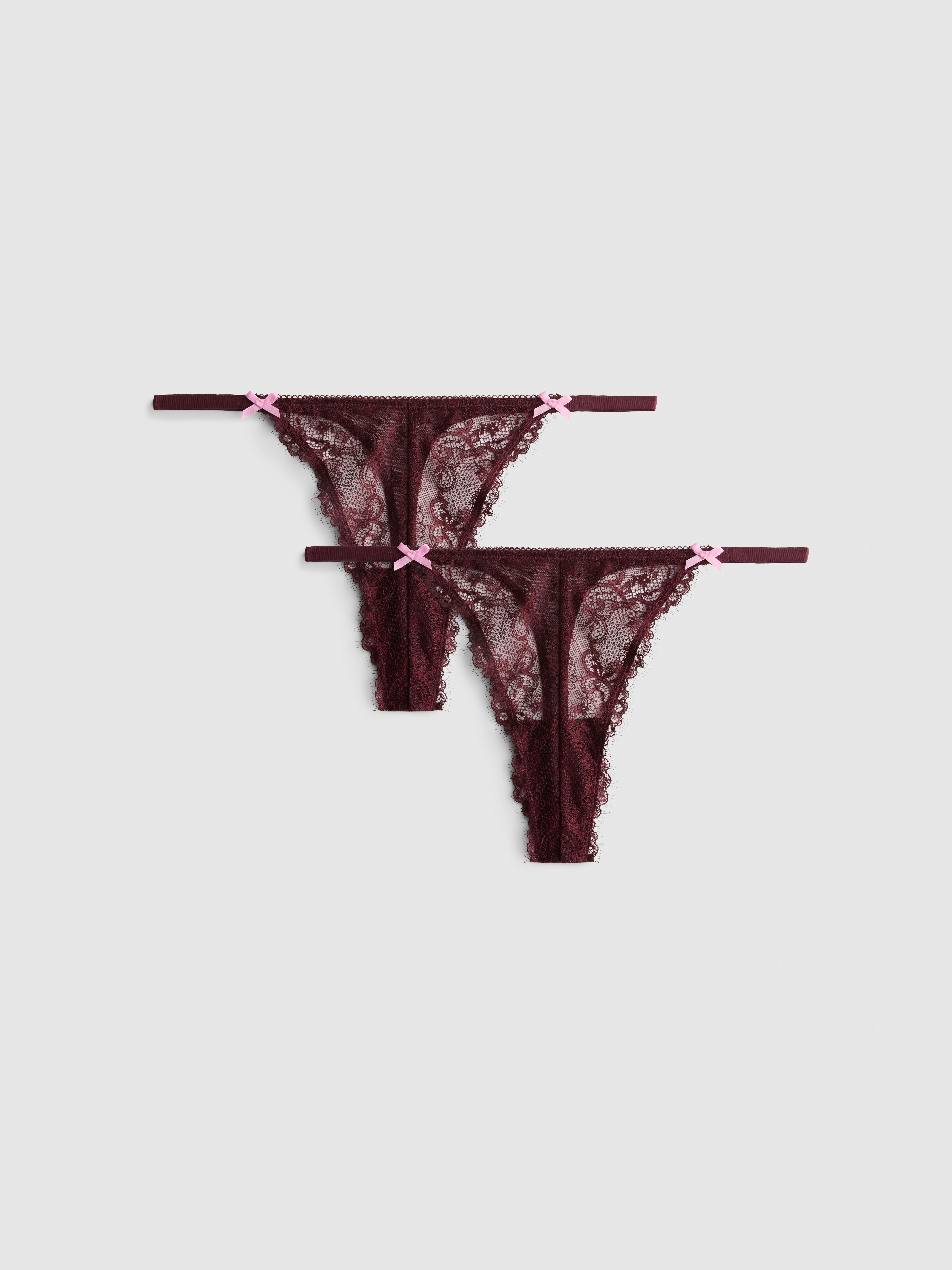 2pk Lace String Thongs