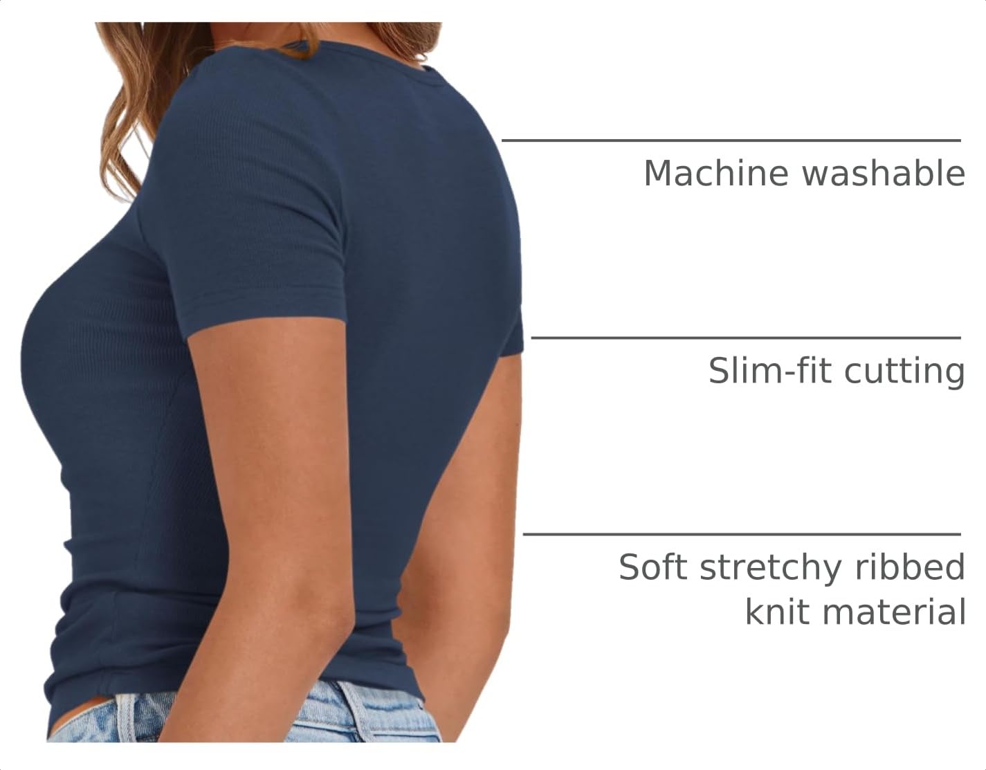 Women's Summer Tops Henley Tee Shirts (Dark Blue,X-Small)