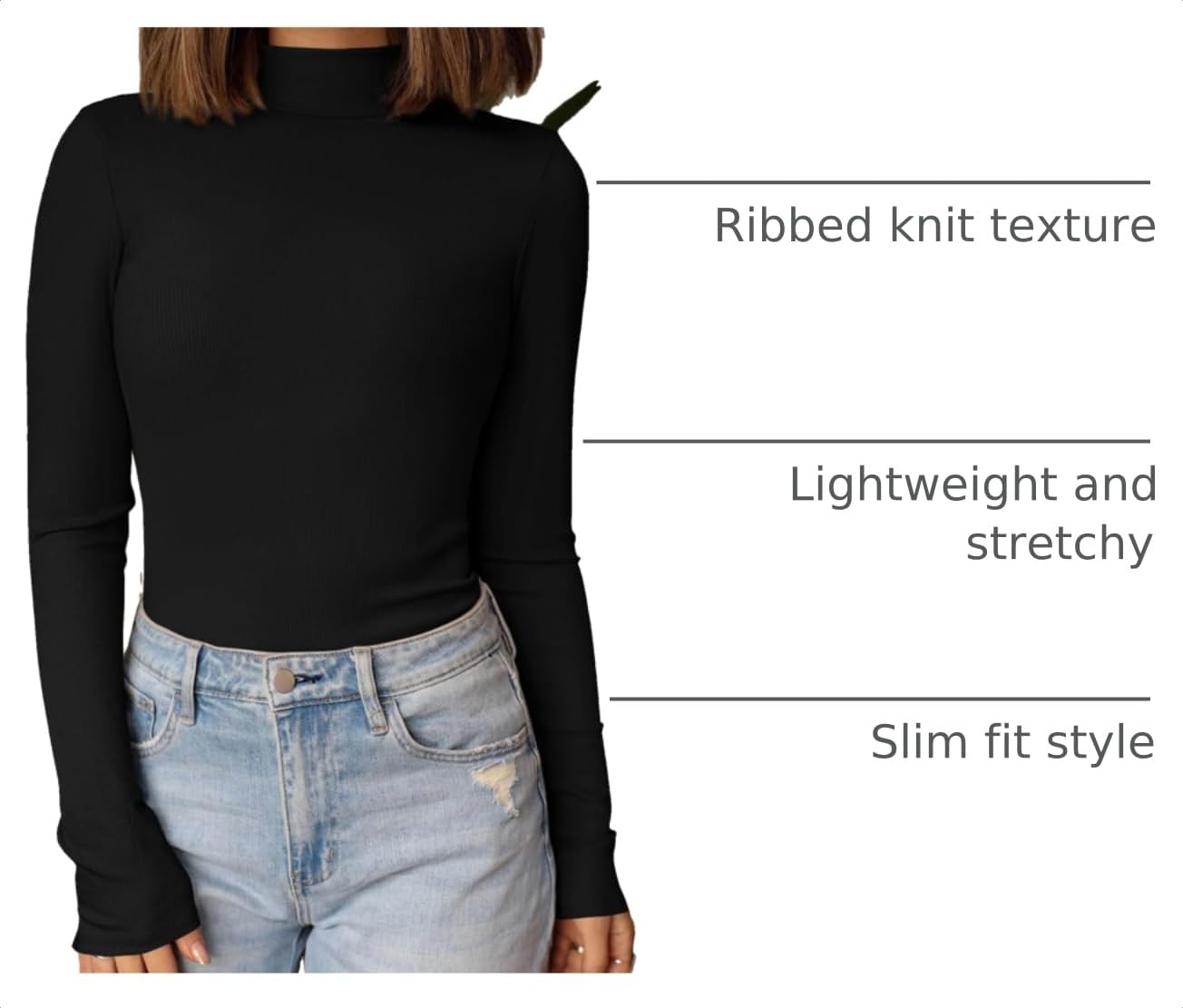 Womens Mock Turtleneck Fall Long Sleeve Shirts,Black,XS