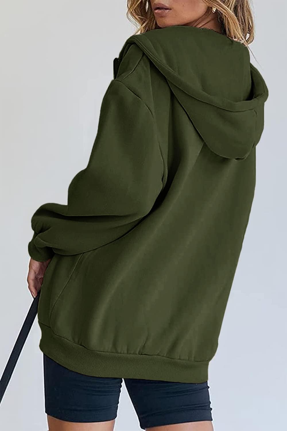 Women's Fall Zip Up Hoodies Sweatshirts Army Green