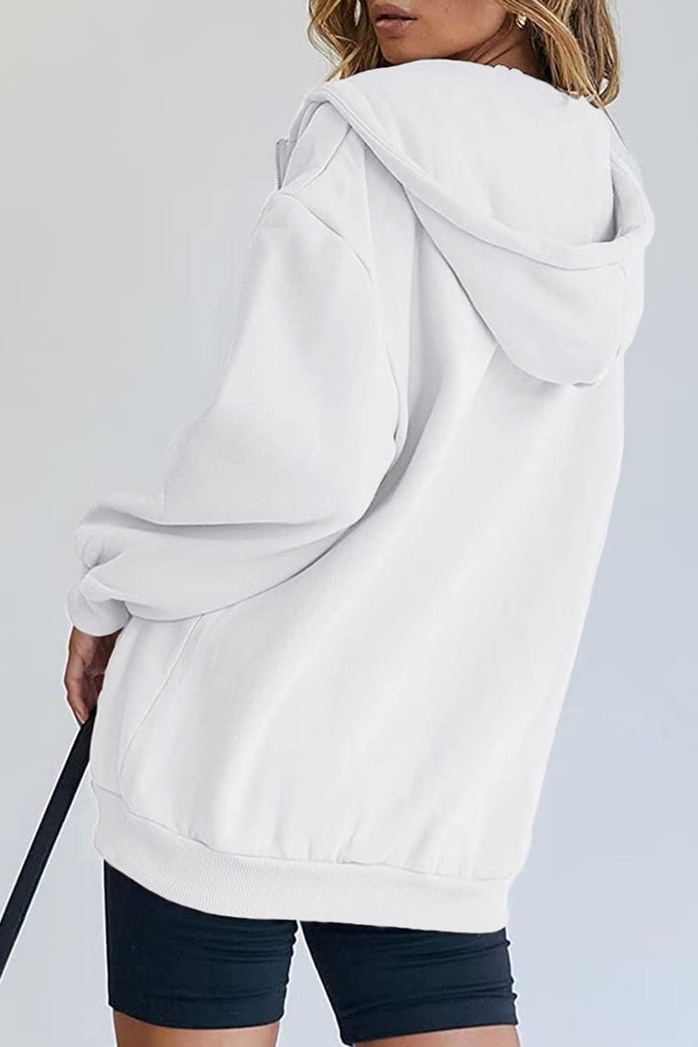 Women's Fall Zip Up Hoodies Sweatshirts White