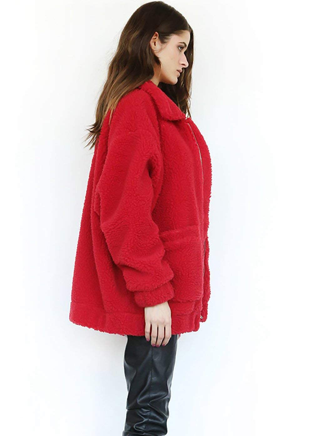 Oversized Sherpa Fleece Jacket Women's Winter Coats Outerwear