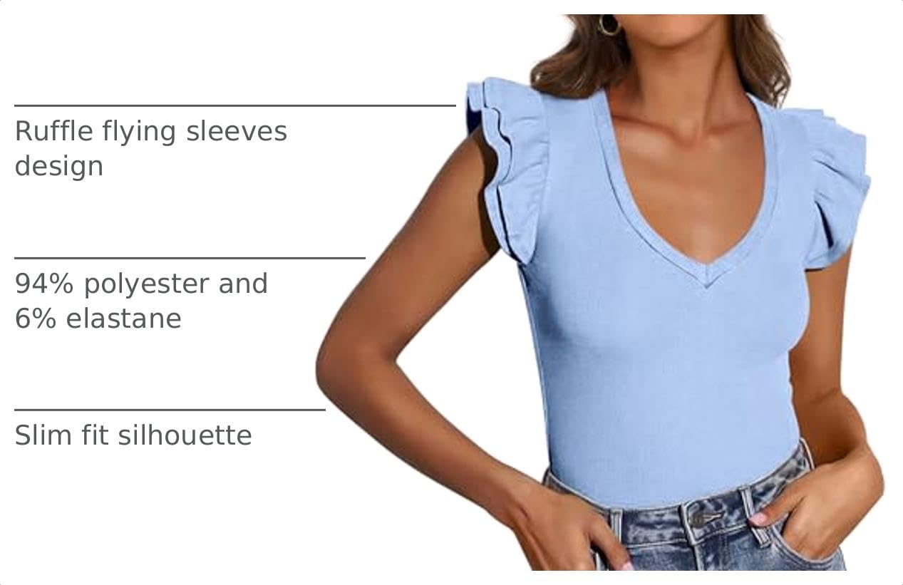 Womens Sleeveless Slim Fit T Shirts,Light Blue,S
