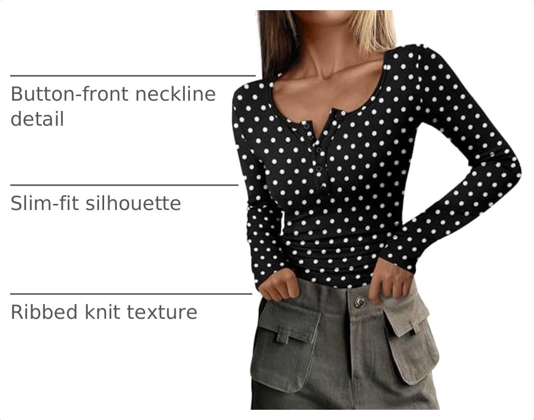 Women's Fall Long Sleeve Henley T Shirts
