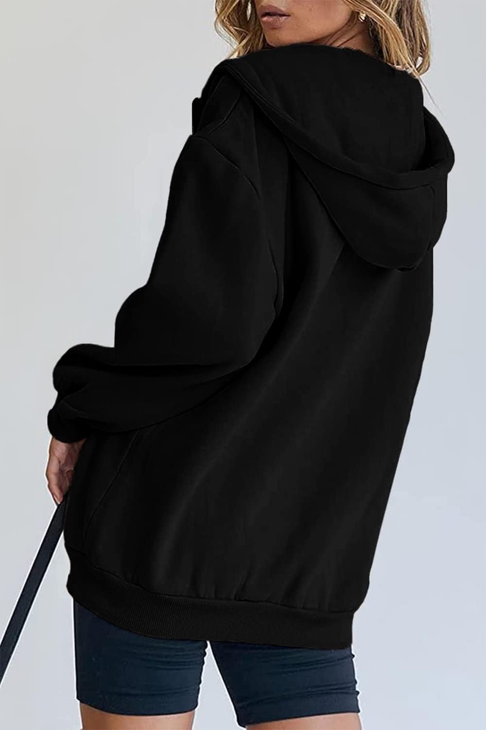 Women's Fall Zip Up Hoodies Sweatshirts Black