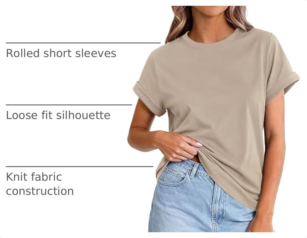 Womens Summer Tops Short Sleeve Shirts,Apricot,S