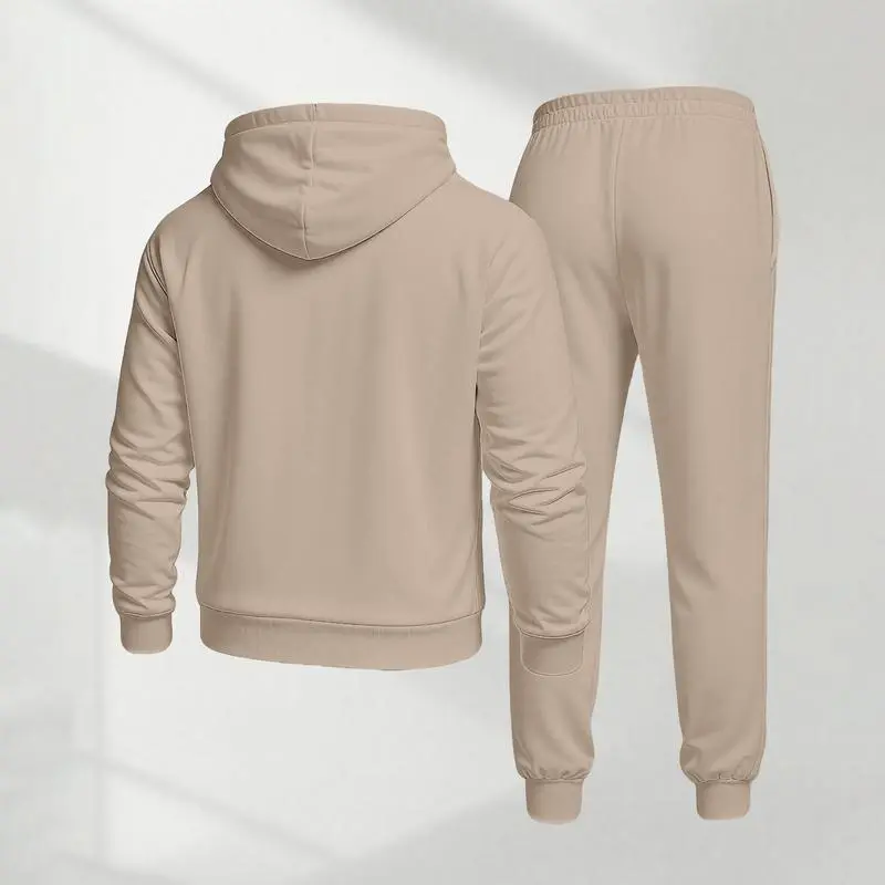 Blessed Cross Letter Print Hoodie & Drawstring Sweatpants Set