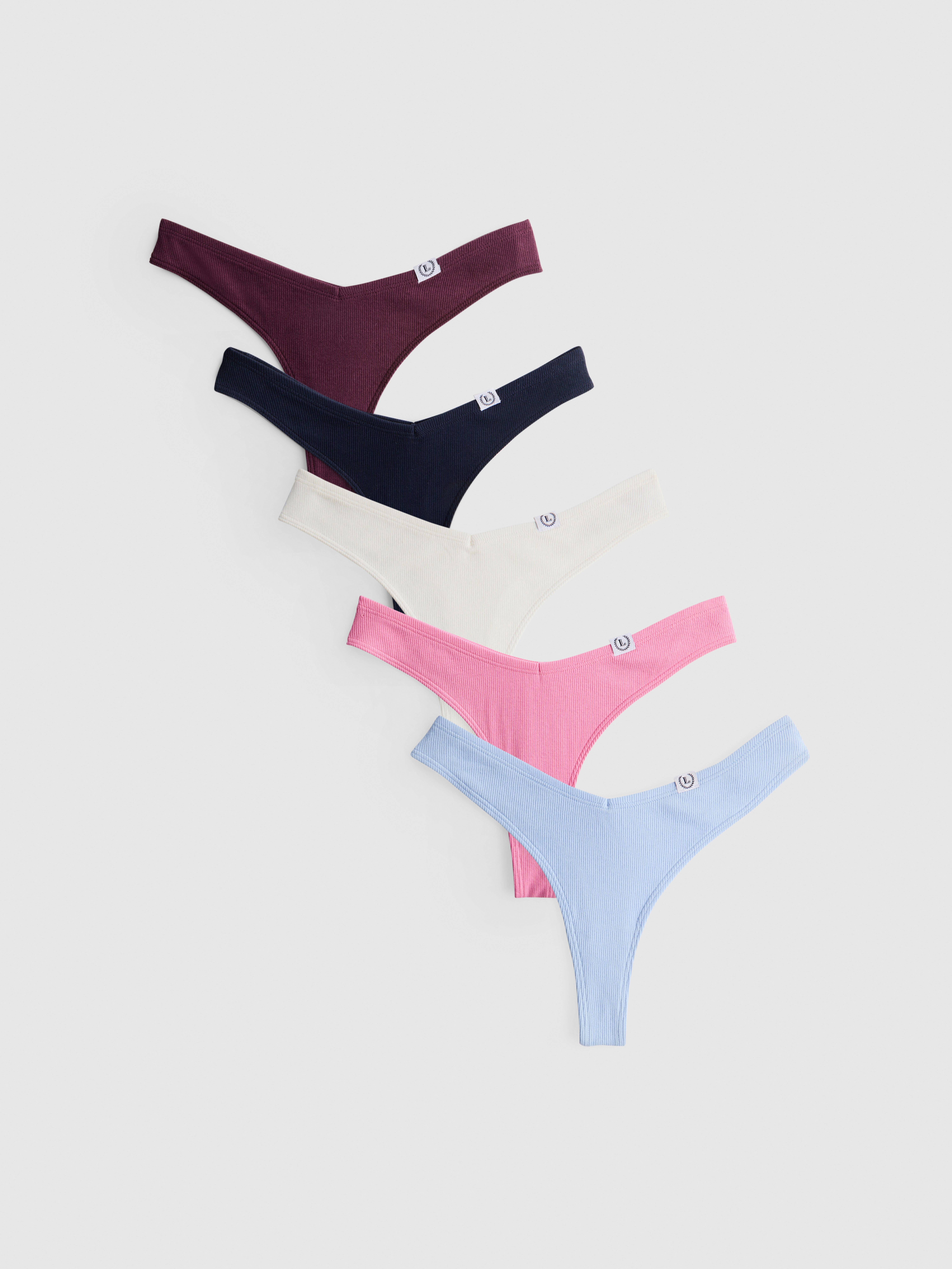 5pk Cotton Rich Miami Thongs