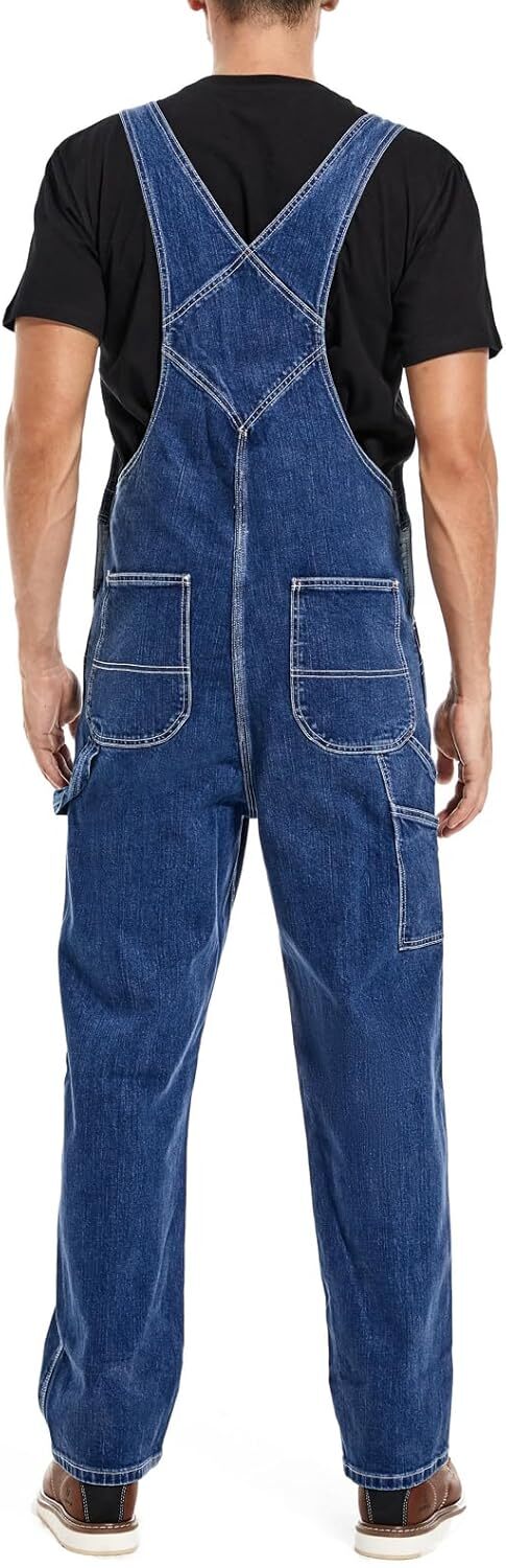 🔥Last Day Promotion🔥Men's Denim Bib Overalls, Workwear with Adjustable Straps and Convenient Tool Pockets