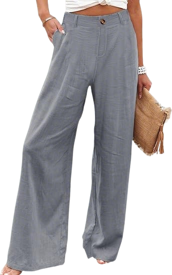 ⚡LAST 2 DAYS⚡- Women’s Casual High Waist Linen Wide Leg Trousers