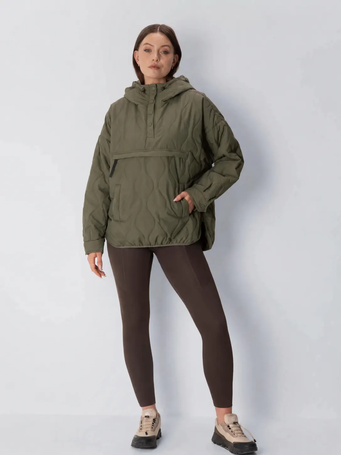 Kangaroo Pocket Packable Quilted Puffer Hoodie