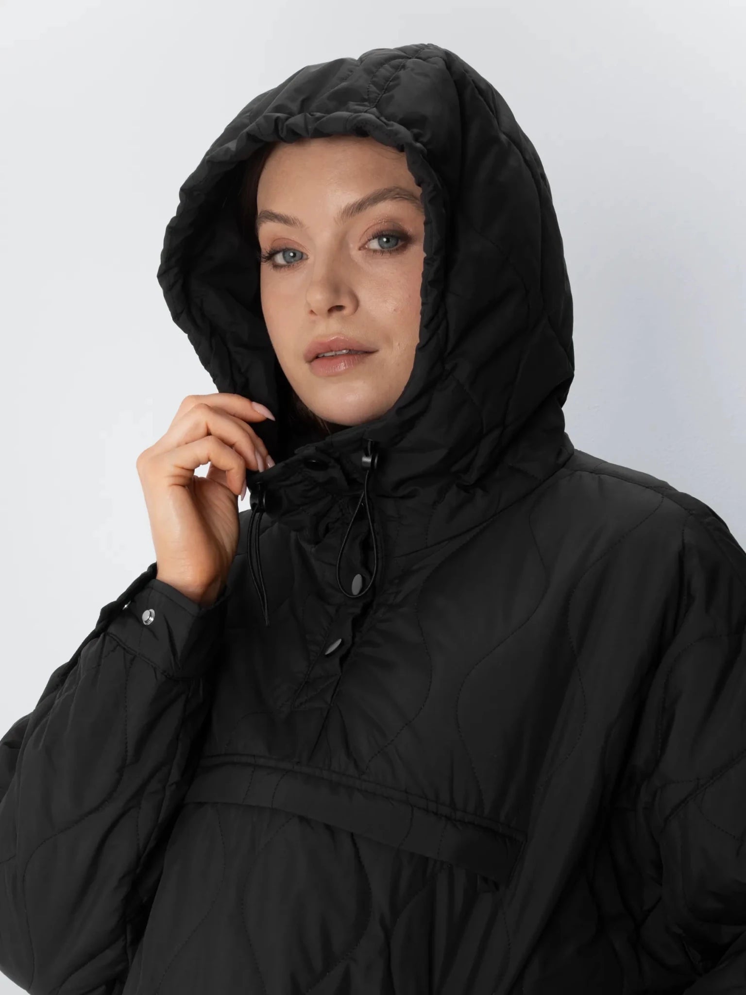 Kangaroo Pocket Packable Quilted Puffer Hoodie
