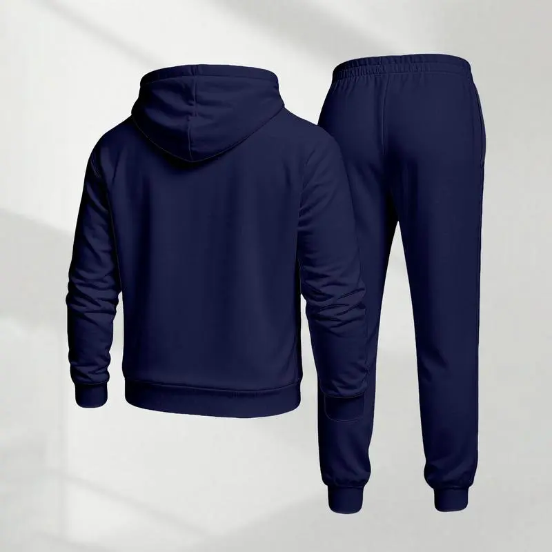 Blessed Cross Letter Print Hoodie & Drawstring Sweatpants Set
