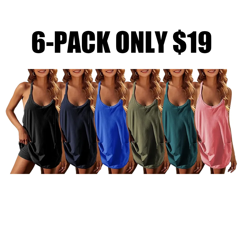 Women's Summer Sleeveless Mini Dress Athletic Spaghetti Strap