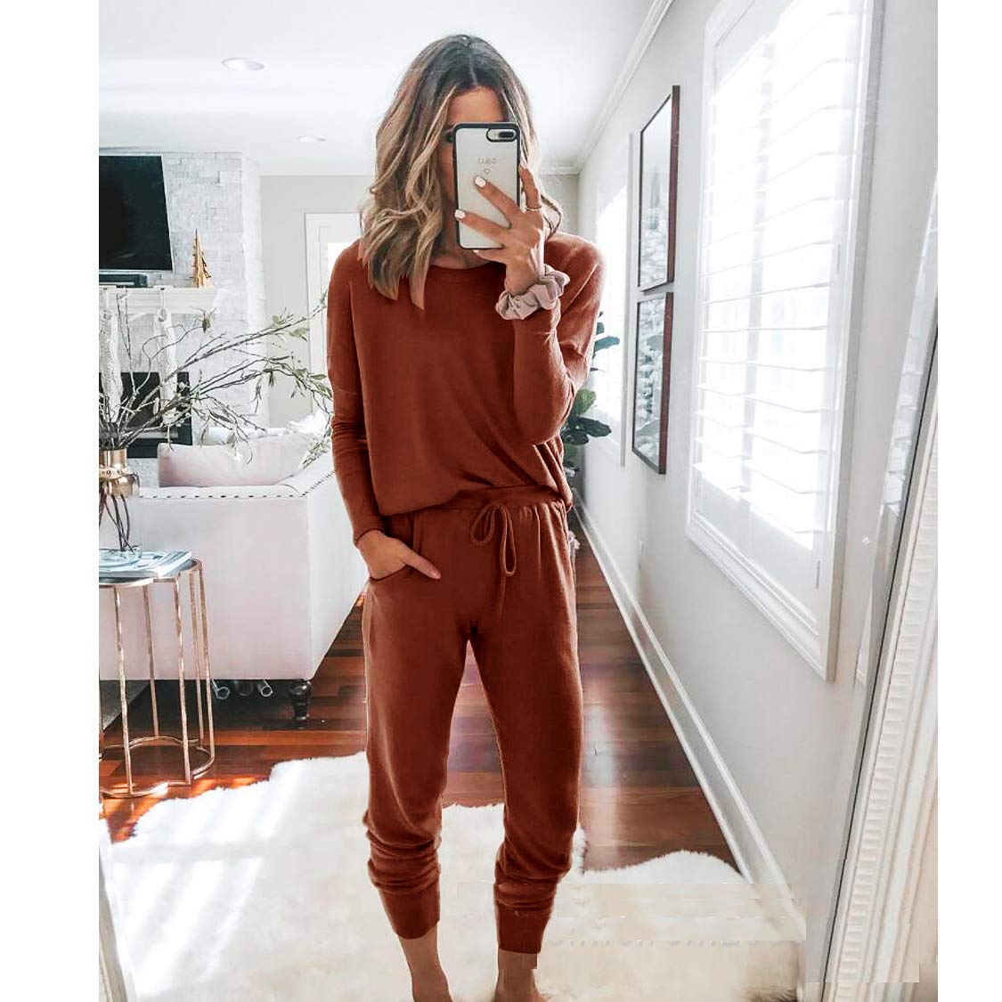 Airport Travel Outfit Women Fall 2 Piece Matching Lounge Sets