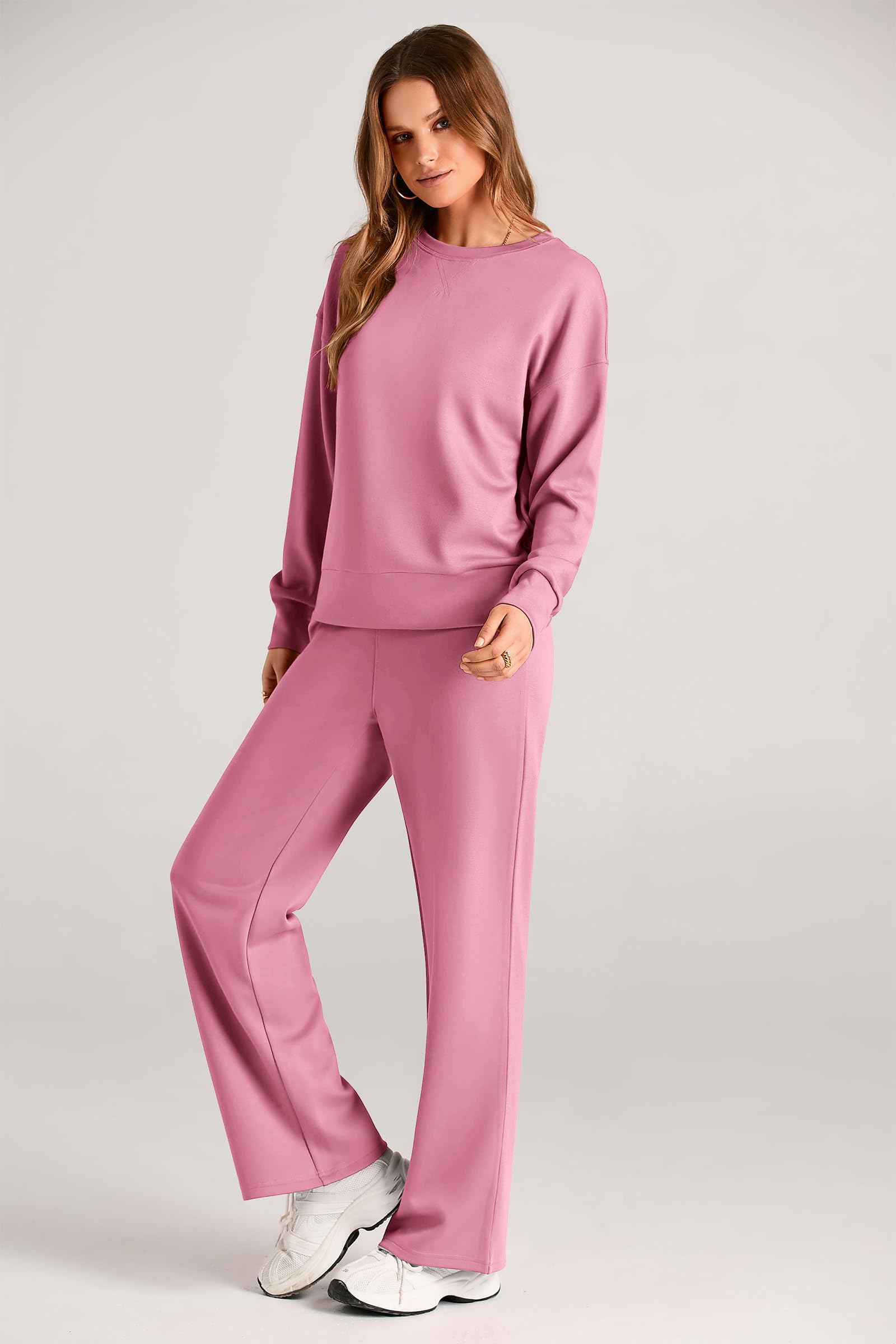 Women's 2 Piece Outfits Sweatsuits Lounge Sets,Pink,S