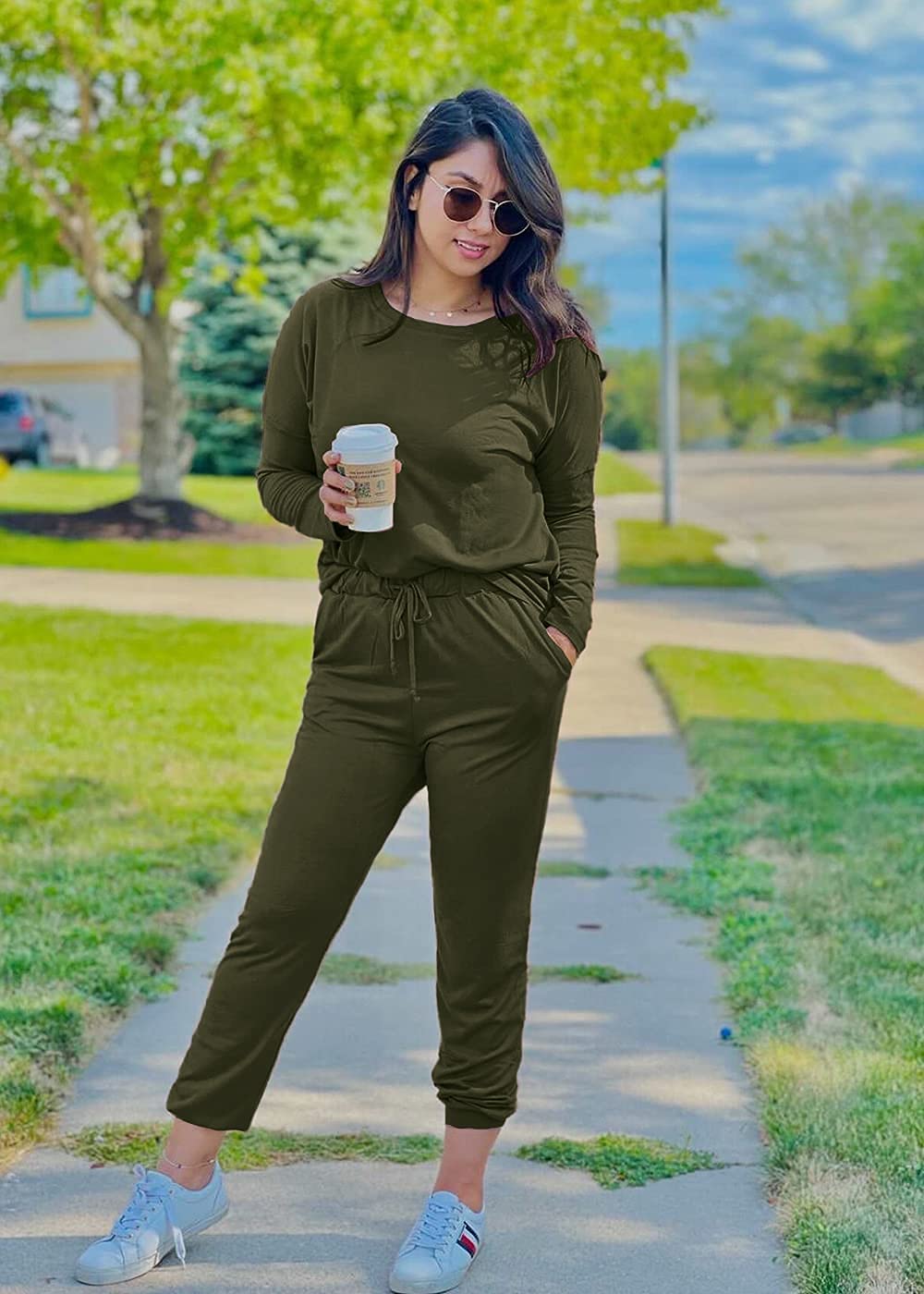 Airport Travel Outfit Women Fall 2 Piece Matching Lounge Sets