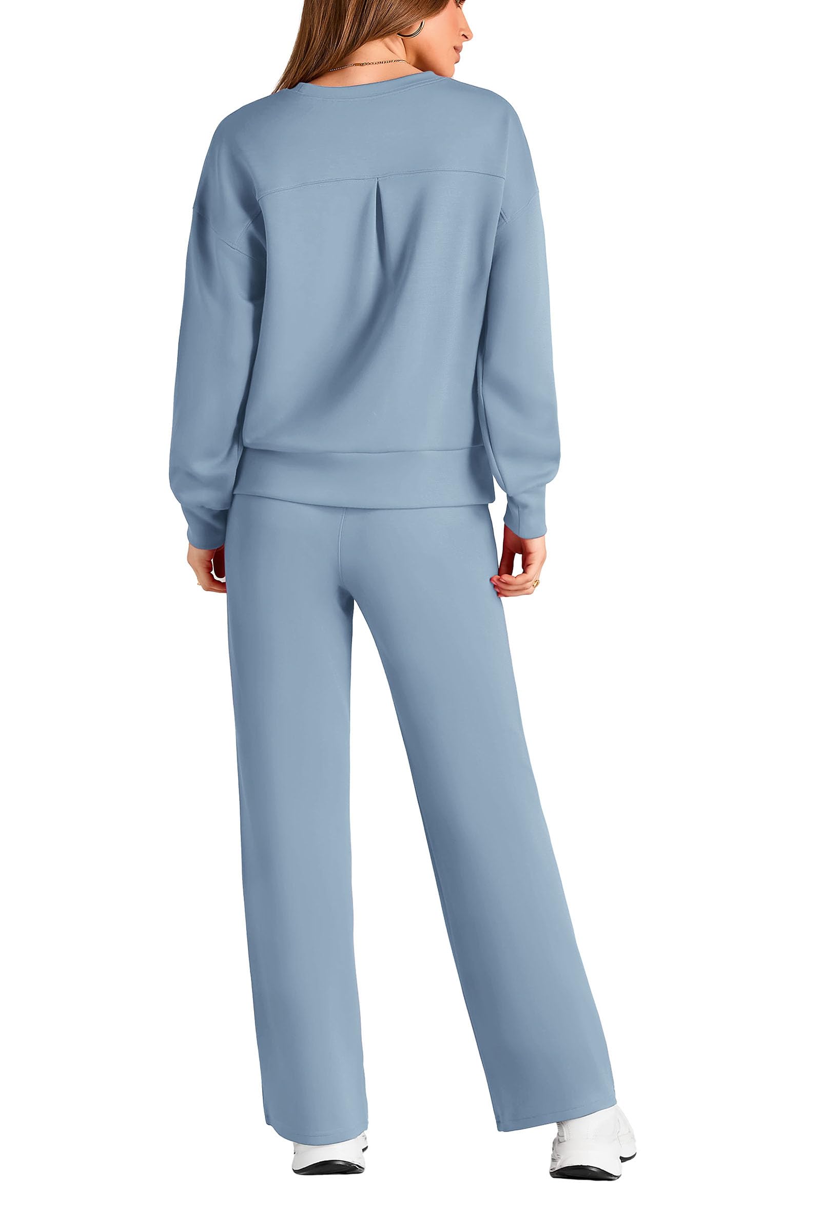 Women's 2 Piece Outfits Sweatsuits Lounge Sets,Light Blue,S