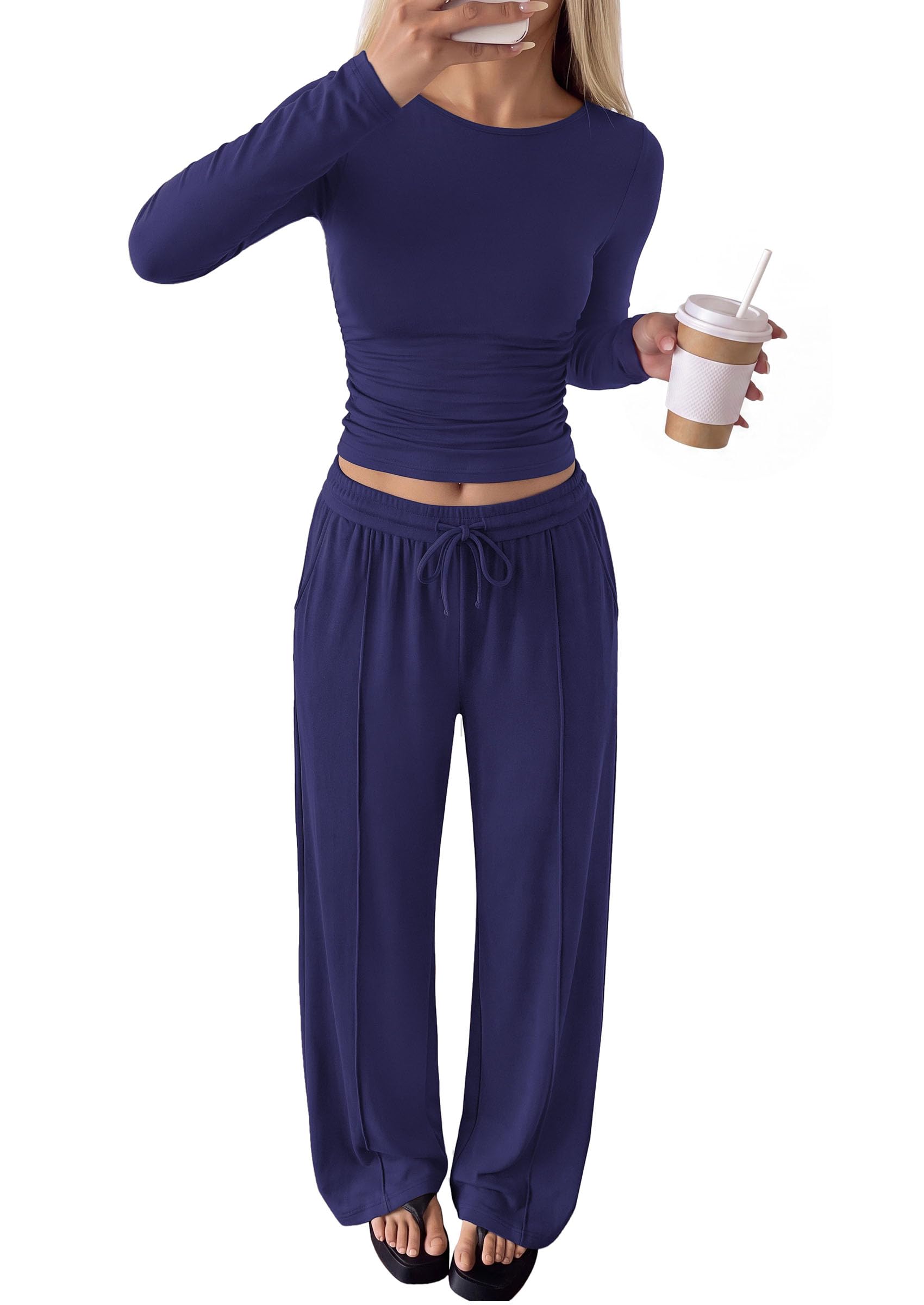Womens 2 Piece Lounge Sets Fall Fashion Airport Travel Outfits