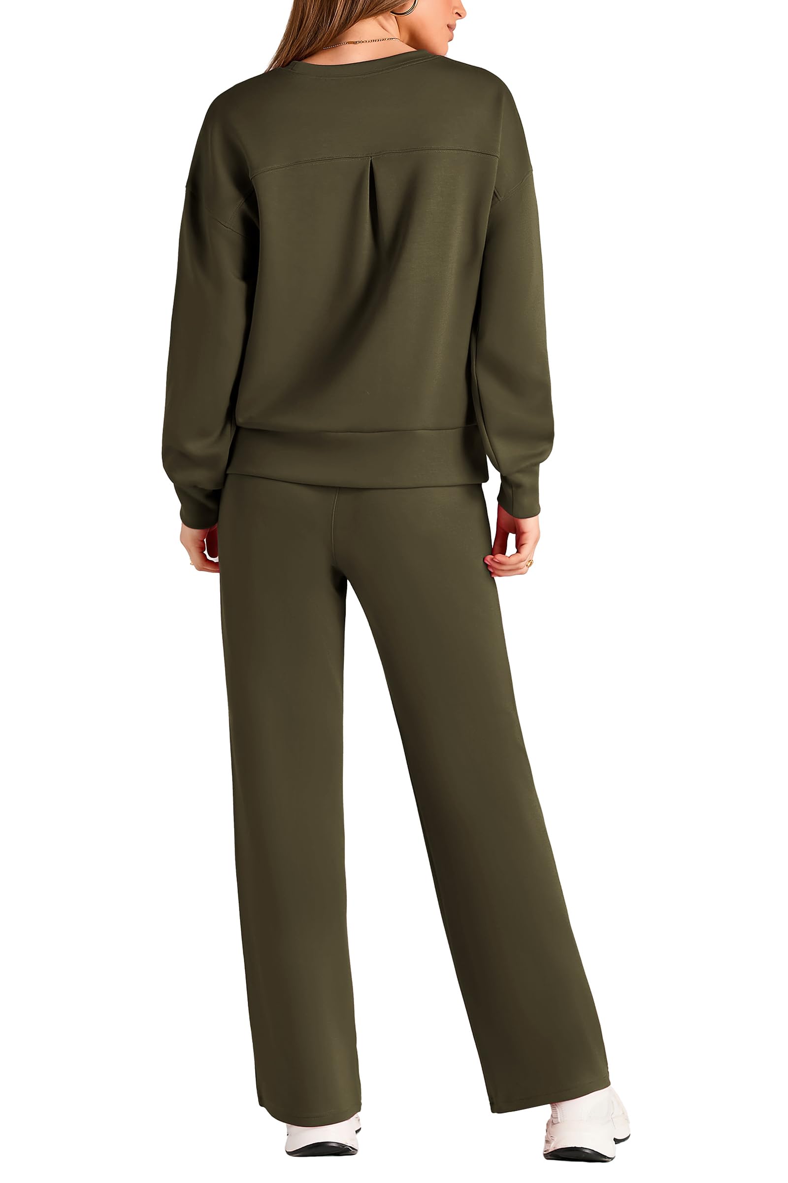Women's 2 Piece Outfits Sweatsuits Lounge Sets,Army Green,S