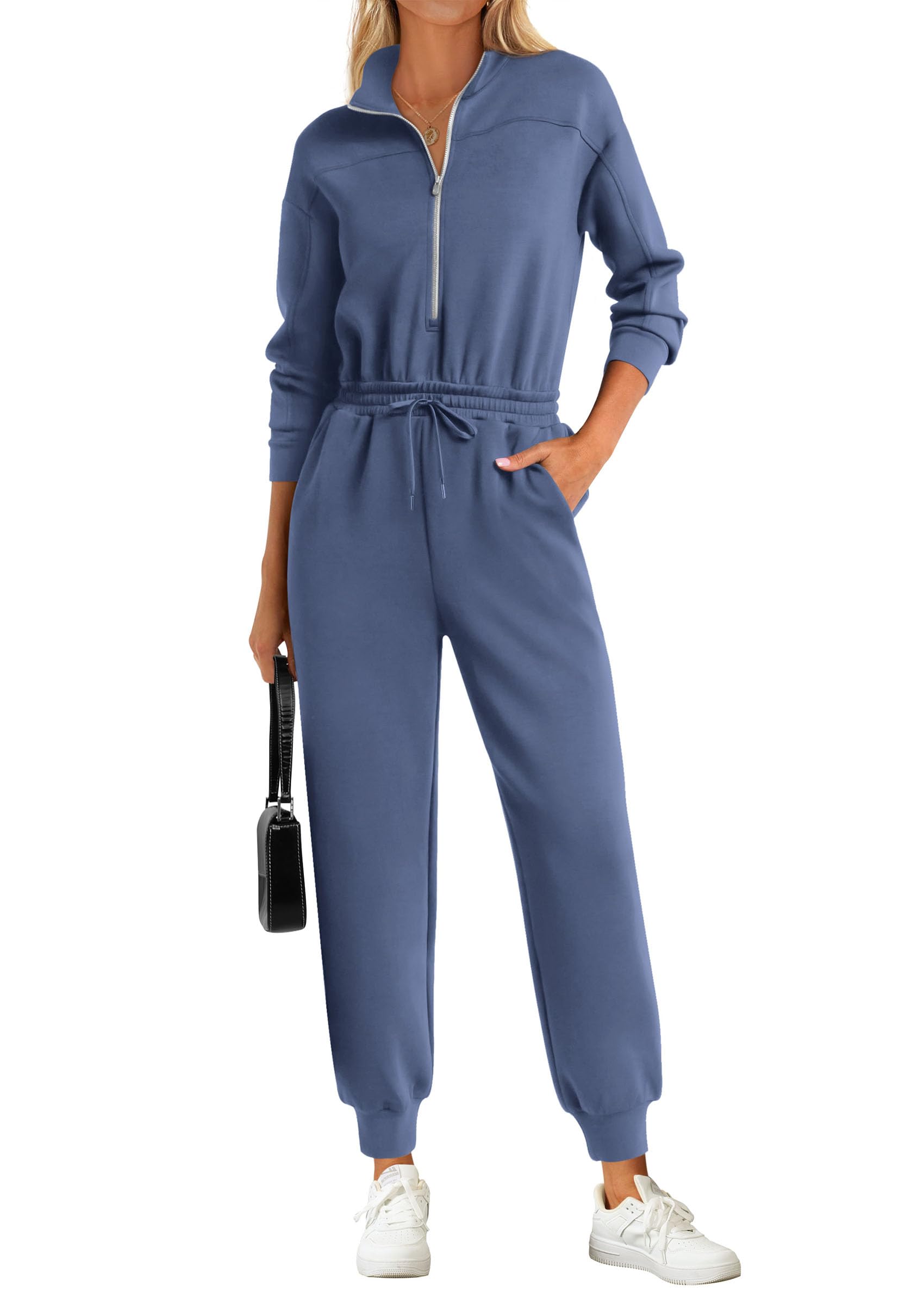 Long Sleeve Jumpsuits for Women Fall One Piece Travel Outfits